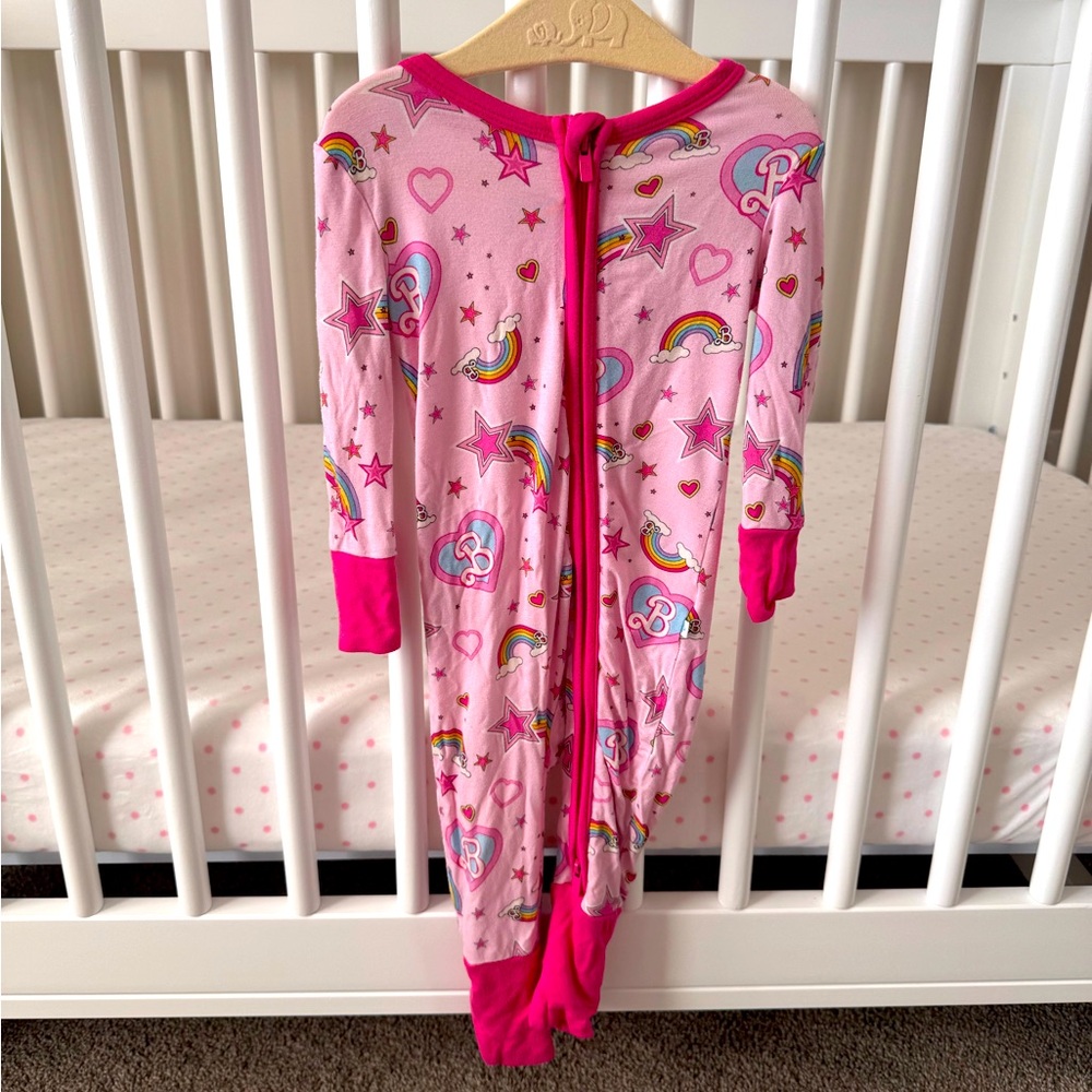 Posh Peanut convertible footie in Barbie print